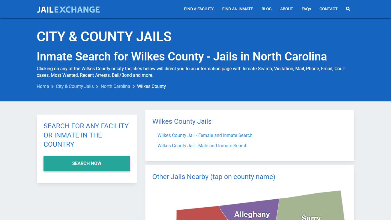 Inmate Search for Wilkes County | Jails in North Carolina - Jail Exchange